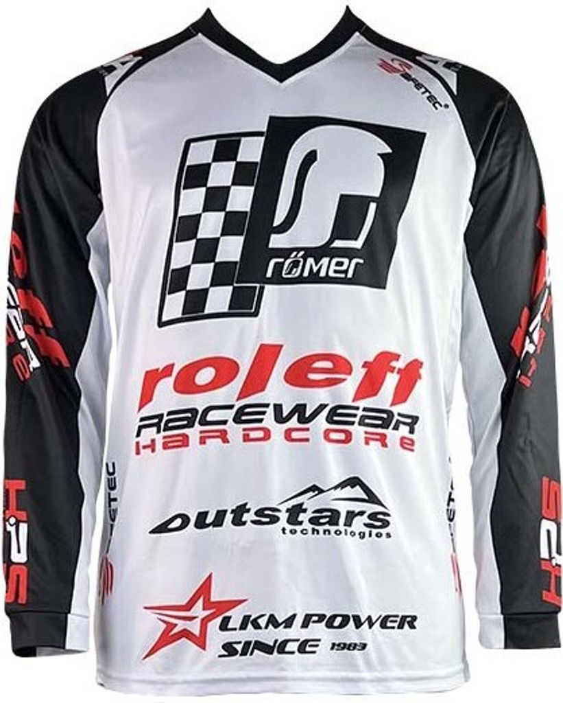 RO8710 MX Shirt weiss/schwarzMotocross- Shirt Roleff Größe: XL,