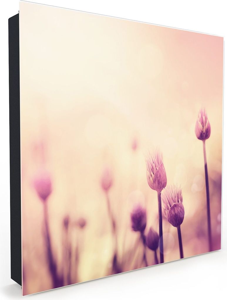Nachbildung-Schlüsselkasten, Magnetpinnwand und Memoboard mit Glasfront Motiv Blumenfeld