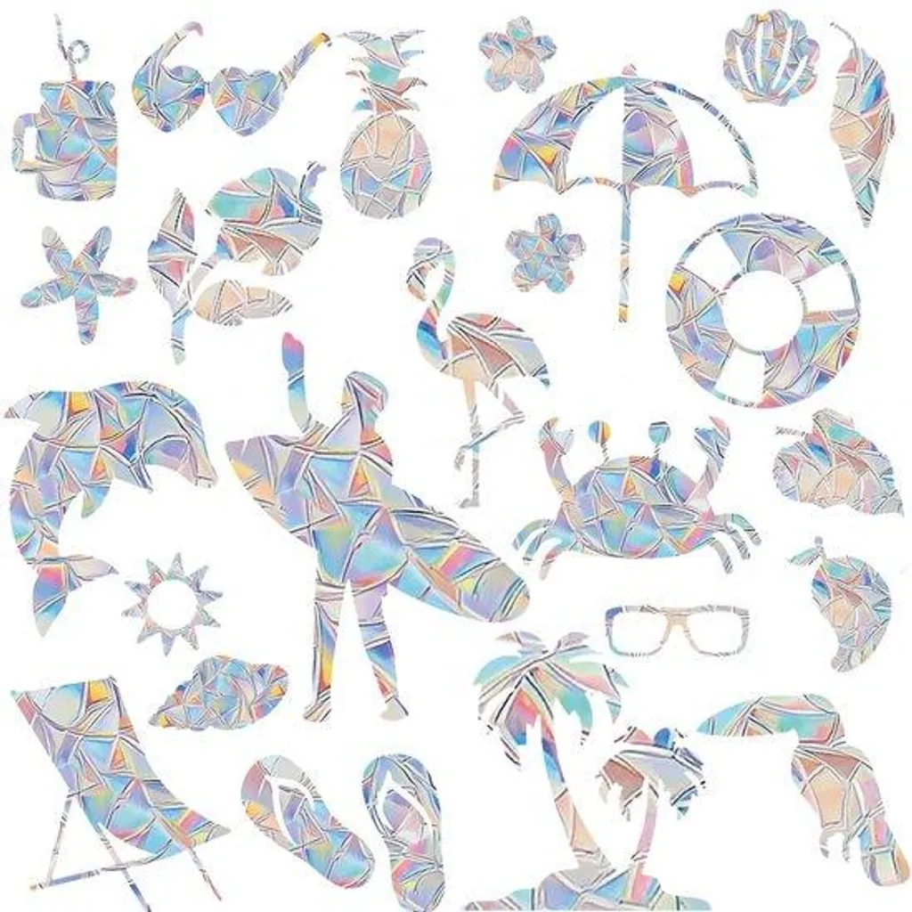 Stickers de fenêtre effet prisme arc-en-ciel - Lot 25 pièces été