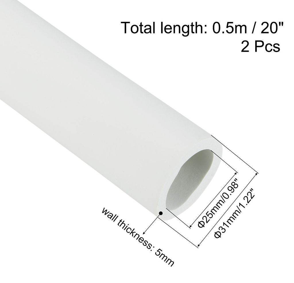 2 x 45.7cm Rohrisolierung Schaumstoff, Durchmesser 25mm Isolierst?rke 5mm Heizungsrohr Verkleidung fš¹r Fitnessger?te, Rohre, Handhaben (Wei?)