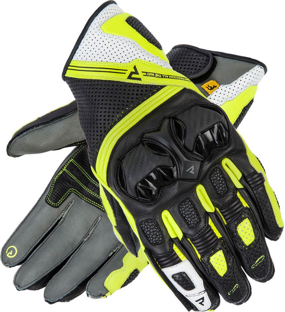 Rebelhorn ST II Short Motorradhandschuhe Farbe: Schwarz/Grau/Gelb, Grösse: M
