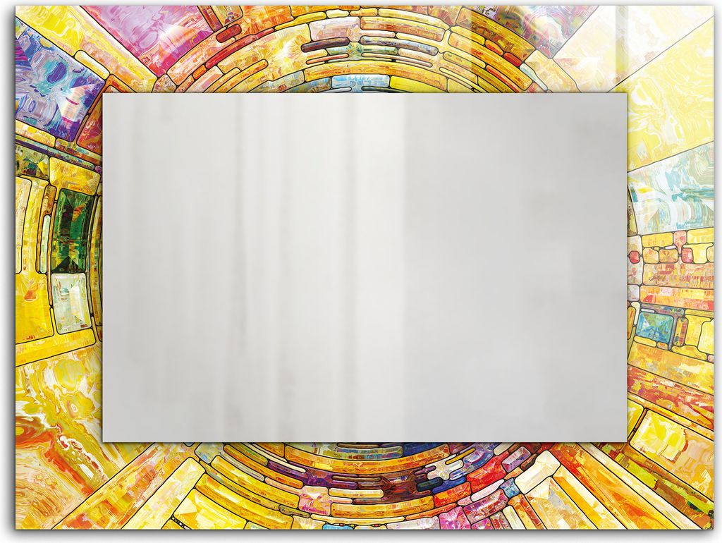 Buntes abstraktes Mosaik – Rechteckiger Spiegel mit Druck 80x60 cm – Modern - Dekorativ für die Wand