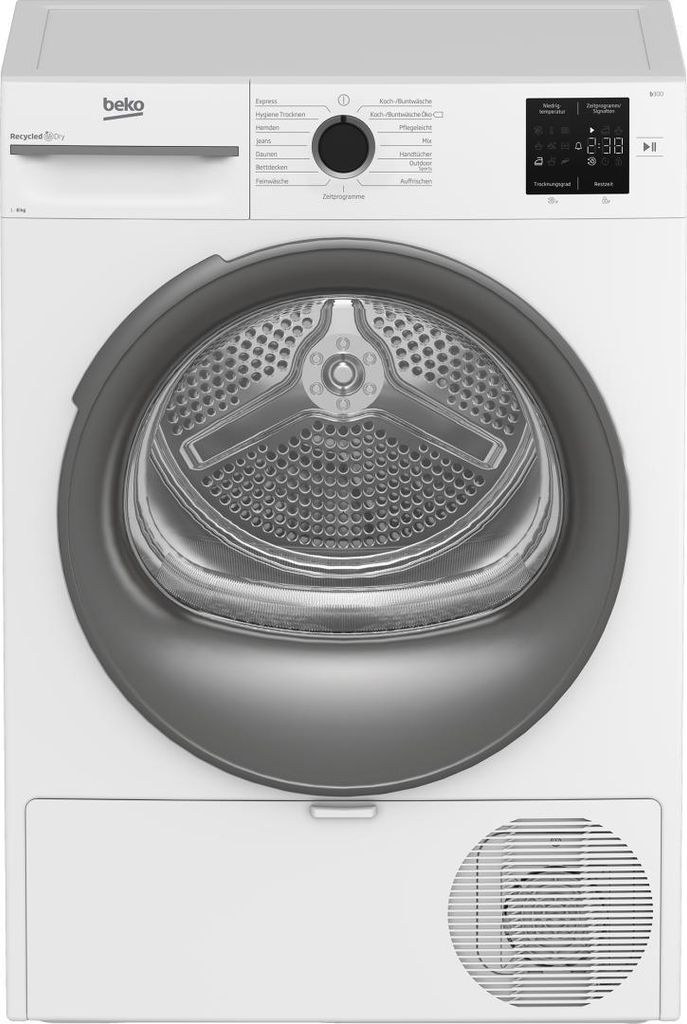 Beko BM3 T38210W1 Wärmepumpentrockner E 8kg Sensor Produktbild 