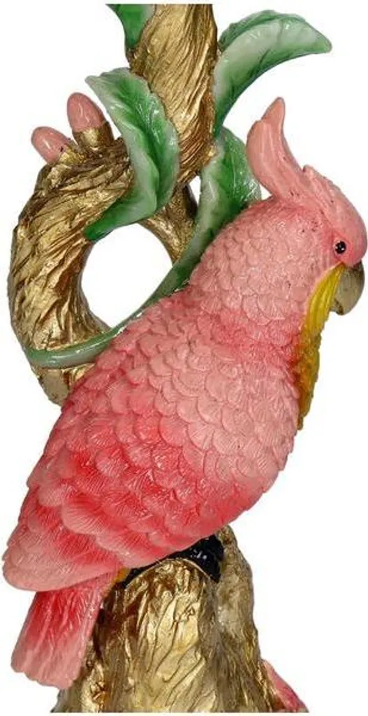 Bougeoir Pink Parrot Oiseau Rose 28cm - Chandelier Design Fantaisiste