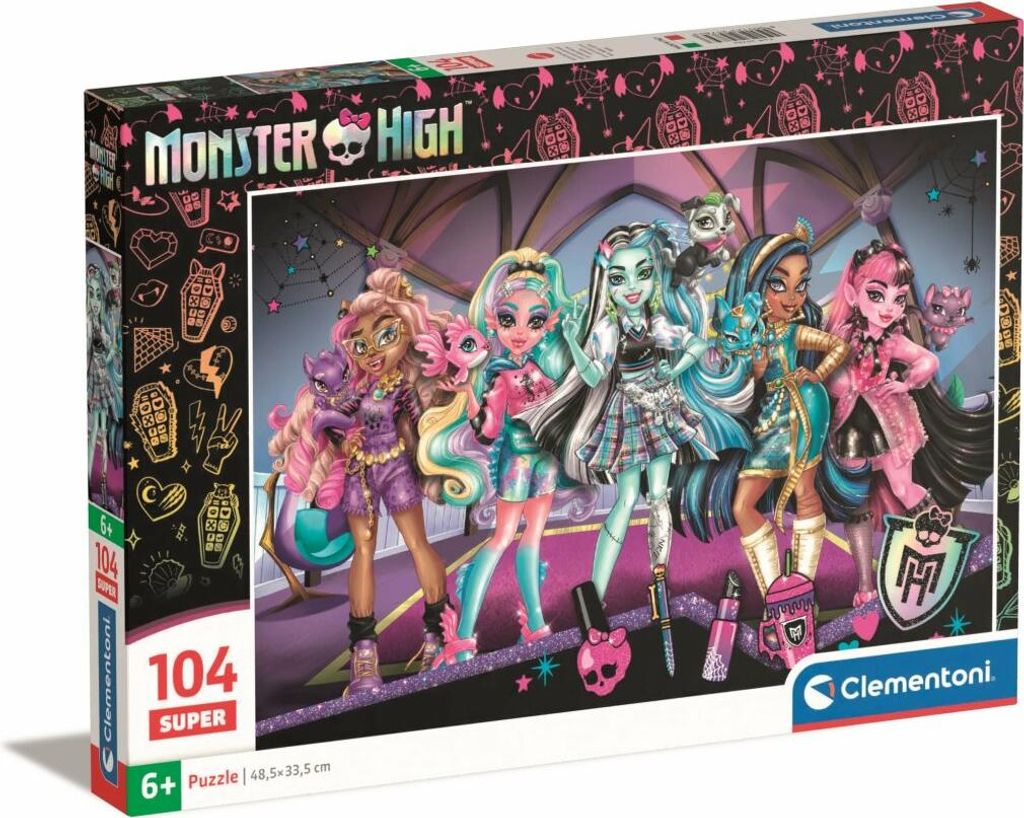 Clementoni puzzle 104 pièces SuperKolor Monster High 25784 Image du produit 