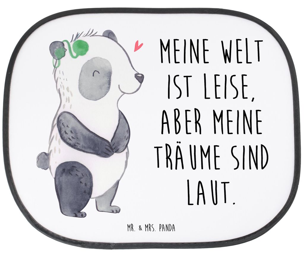 Mr. & Mrs. Panda Sonnenschutz Fürs Auto Panda Gehörlos - Weiß - Geschenk, Sonnenblende, für, Cochlea Implantat, Seitenscheibe, Ertaubt, Hitzesc...