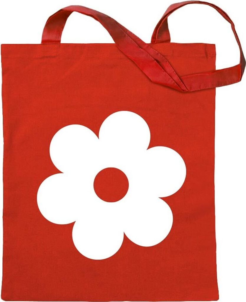 Kiwistar - Baumwolltasche - rot - Butterblume - Tragetasche Stoffbeutel Umhängetasche Langer Henkel