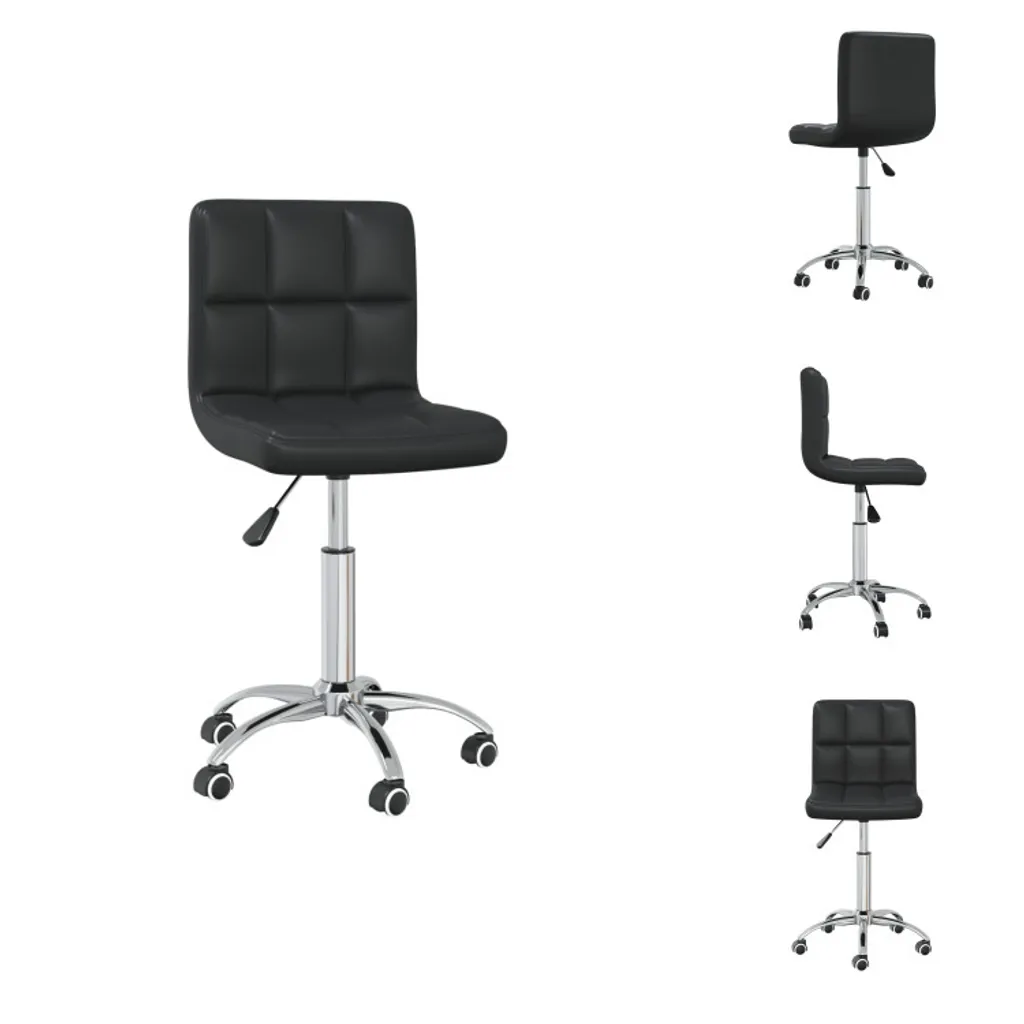 Sedia Ergonomica Girevole vidaXL - Rivestimento in Similpelle Nera