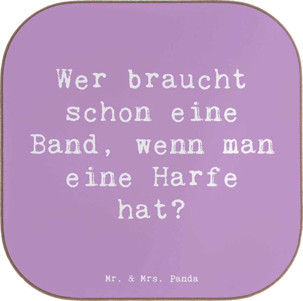 Mr. & Mrs. Panda Holzuntersetzer Spruch Harfenzauber - Lavendeltraum - Geschenk, Musik, himmlisch, Band, Untersetzer Gläser, Coaster, Musikinstrum...