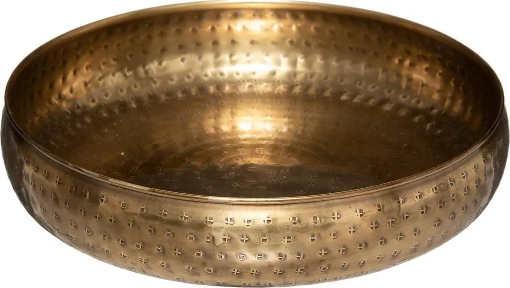 ATMOSPHERA Vaso Oasis In Metallo Dorato Martellato – H15 Cm – Decorazione Da Tavolo