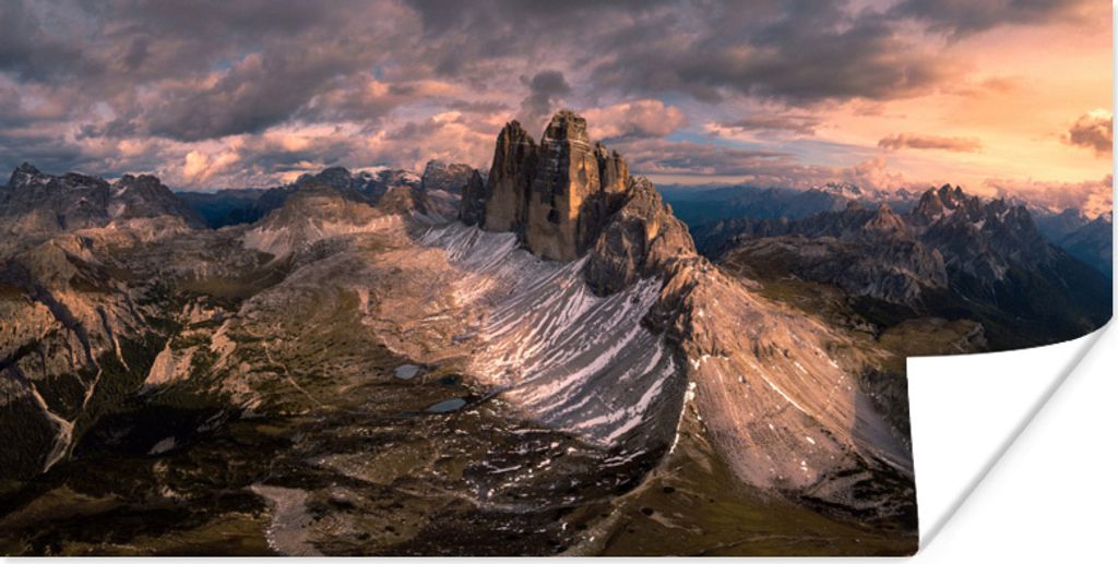MuchoWow Poster Alpen - Sonnenuntergang - Schnee - Berg 120x60 cm - Bild