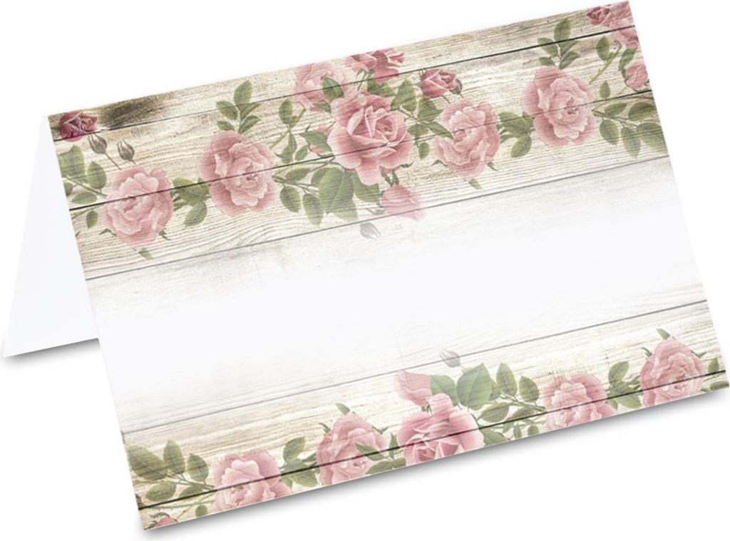 PRICARO Tischkarten "Vintage Blumen", 50 Stück