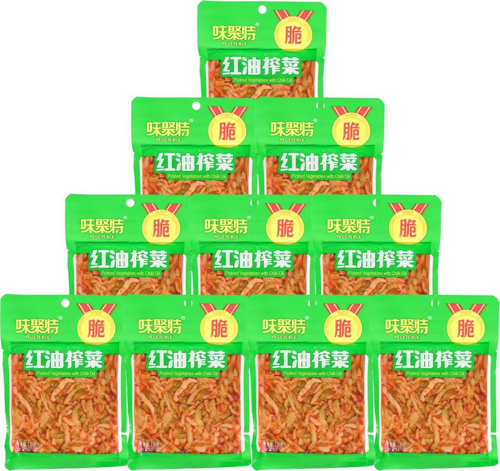 Weijute Eingelegtes Zhacai Gemüse mit Chili 10x138g