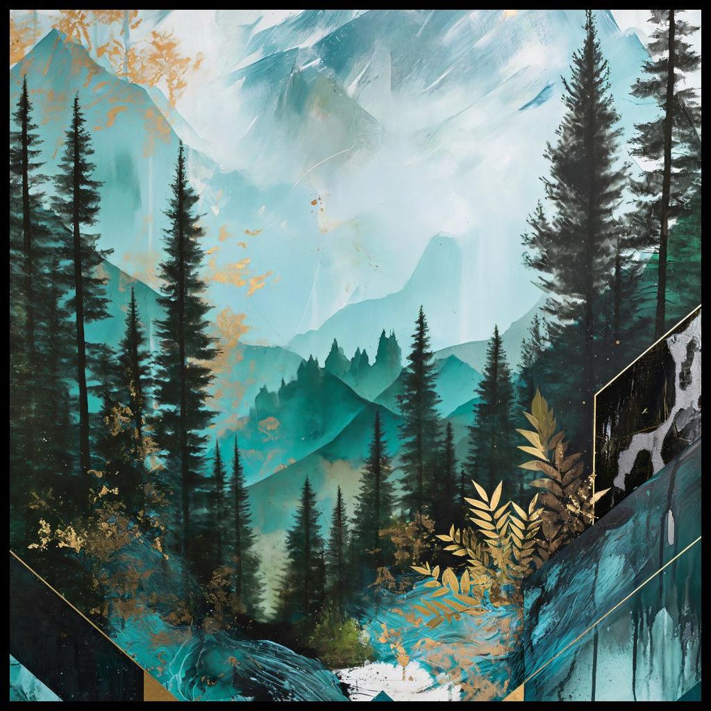 Plakat 70x70cm Verflochtene Landschaften