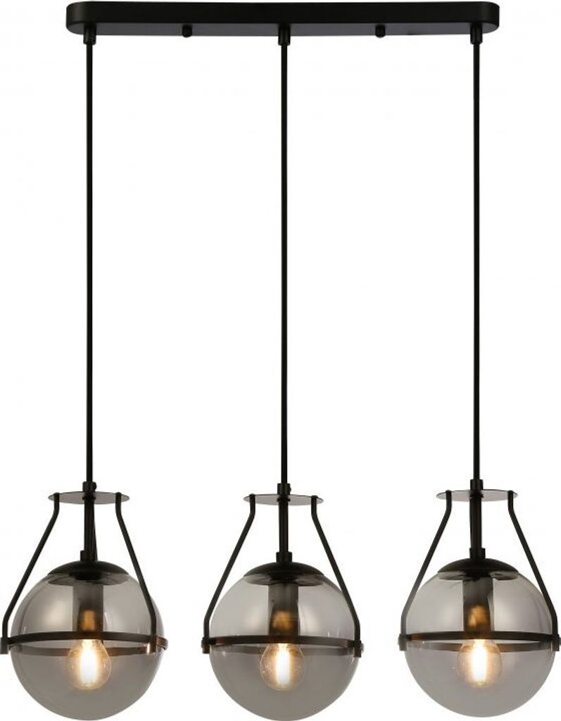 GTV - Deckenleuchte DROP 3 , 7134, AC220-240V, 50/60Hz, 3*E27, max.25W, Länge 68 cm, schwarz