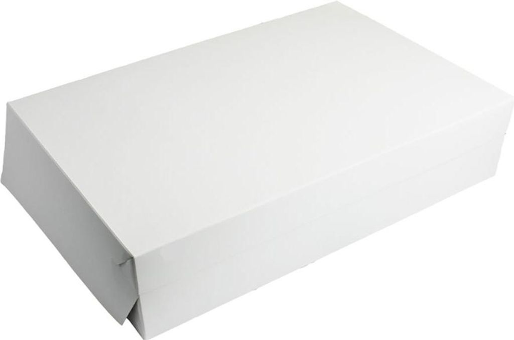 50 Tortenkarton PAP 45 × 30 × 10 cm weiß Kuchenkarton Produktbild 