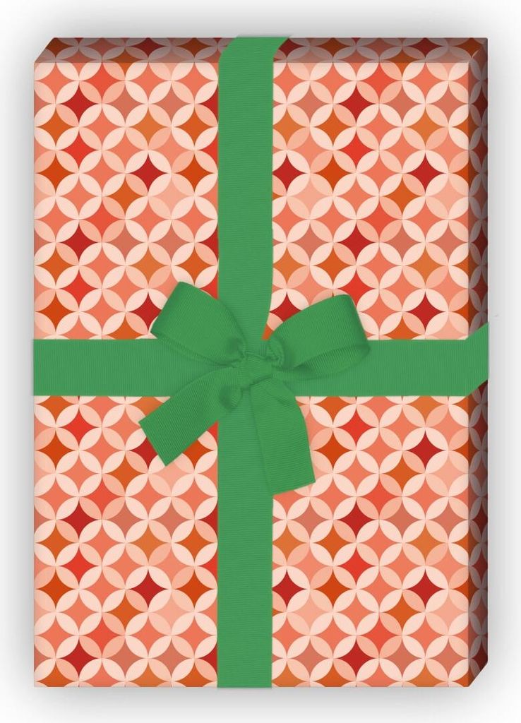Grafisches Geschenkpapier mit kleinem Mosaik Muster, rot - G8255, 32 x 48cm