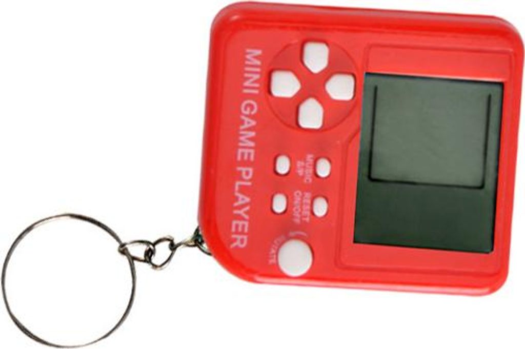 Schlüsselanhänger blockiert Spielmaschine Retro Mini-Konsole Schlüsselanhänger Handheld rot