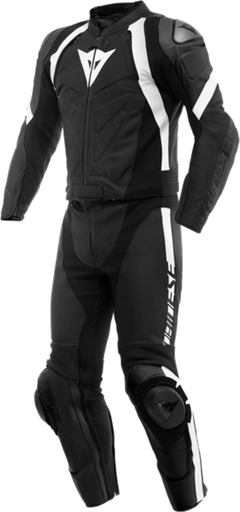 Dainese Avro 4 2 tlg. Lederkombi schwarz / schwarz / weiss 50