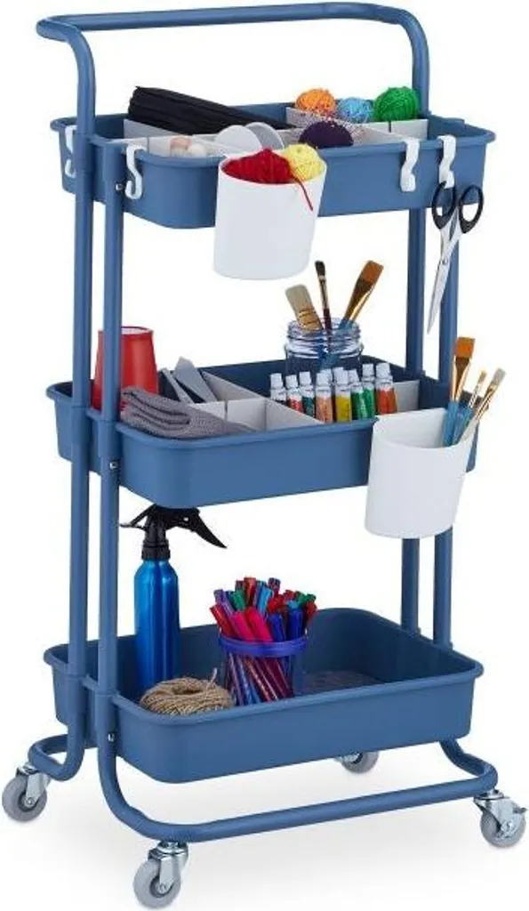 Carrello Portaoggetti 3 Ripiani: Organizer Salvaspazio Design Moderno