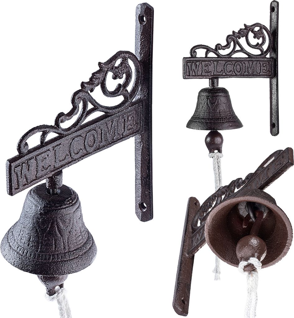 KADAX sonnette de porte en fonte, cloche décorative, cloche Image du produit 