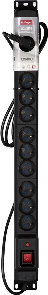 Multiprise Bureau Activejet 12GN Câble 3m pour Gaming et Télétravail Noir