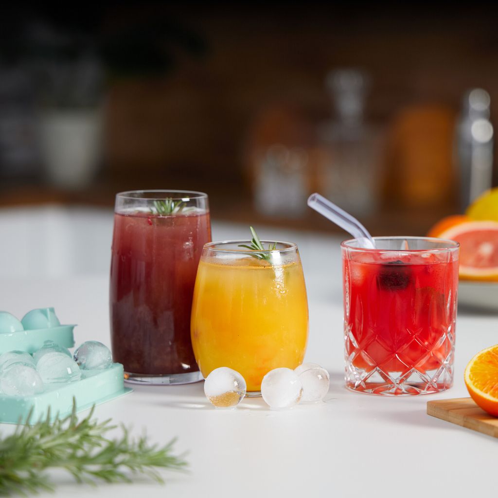 Relaxdays Eiswürfelform rund, 4er Set, wiederverwendbar, Produktbild 