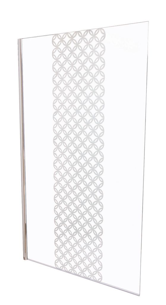 ONDEE ZEN – Duschwand TAILA – 8 mm starkes Hartglas – Siebdruck mit Mattglas-Motiv – 120 x 200 cm