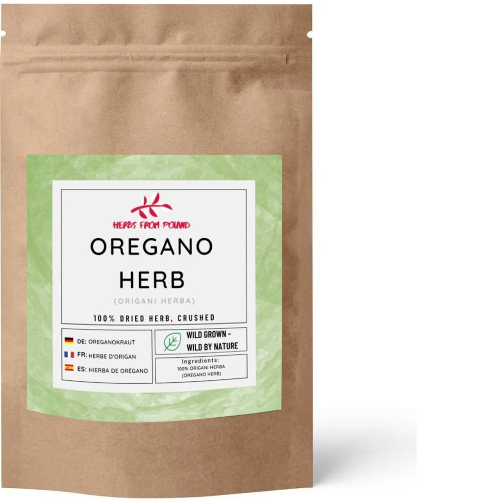 Herbs from Poland Oreganokraut – Natürliches Antibiotikum, Unterstützt Verdauung & Atemwege, Reich an Antioxidantien, 100% Natürlich – 200g