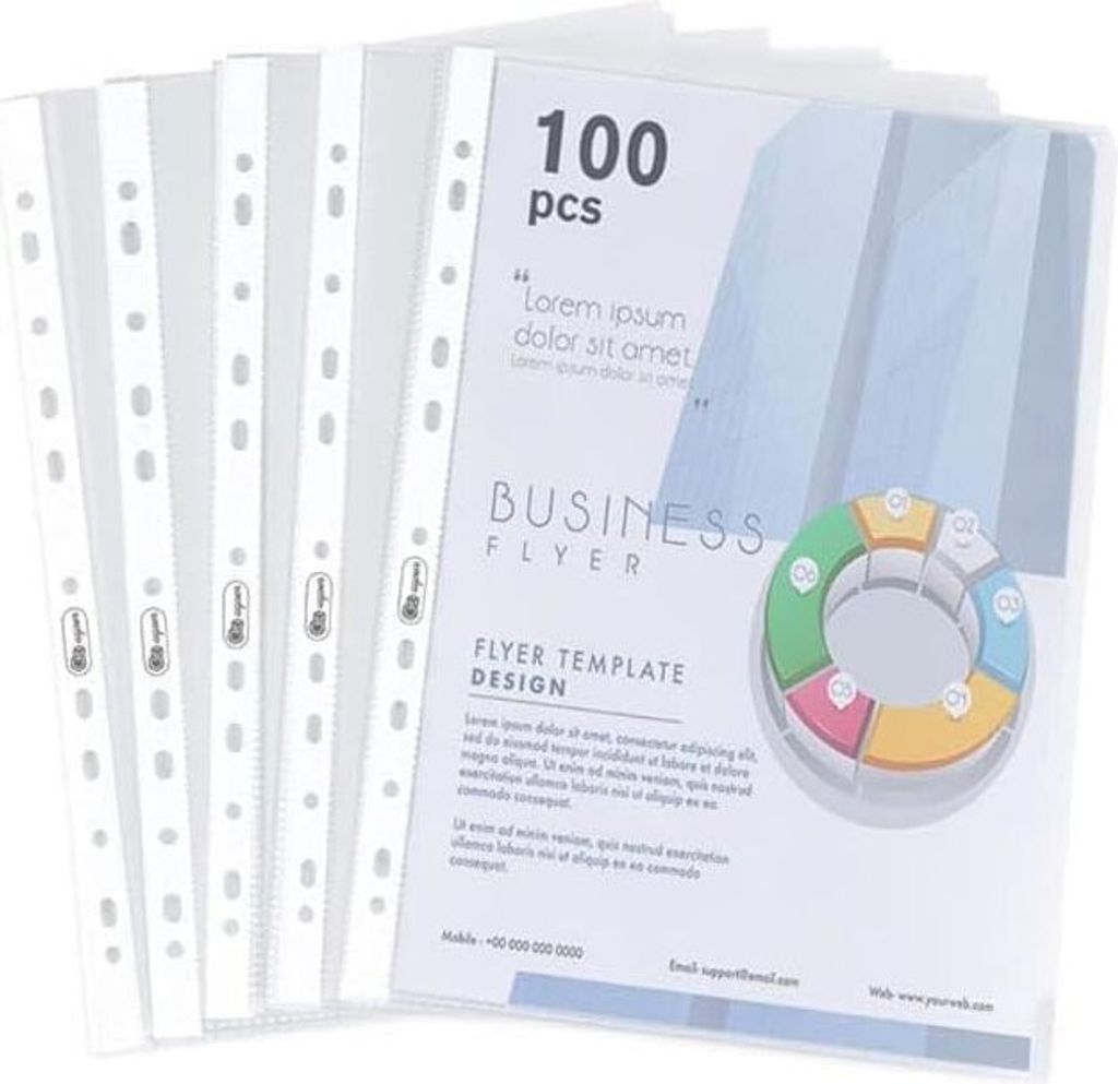 100 Starke Klarsichthüllen A4 Transparent Dokumentenhüllen PP Kunststoff für Optimalen Schutz Prospekthüllen & Klarsichtfolien A4 Glasklar