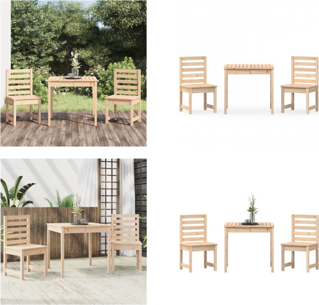 vidaXL 3 tlg. Garten Bistro Set Massivholz Kiefer - Garten Bistro Set - Garten Bistro Sets - Outdoor Bistro Set - Bistro Set Terrasse