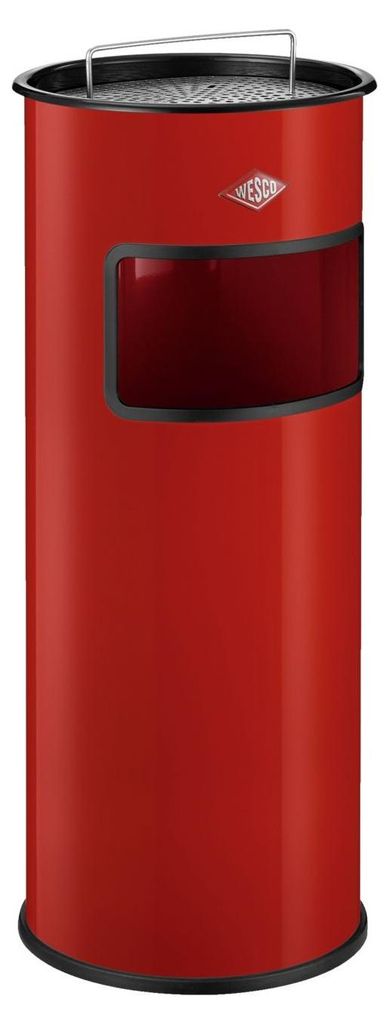 Wesco - Kosz na śmieci z popielniczką 30L Ashtray czerwony Zdjęcie produktu 