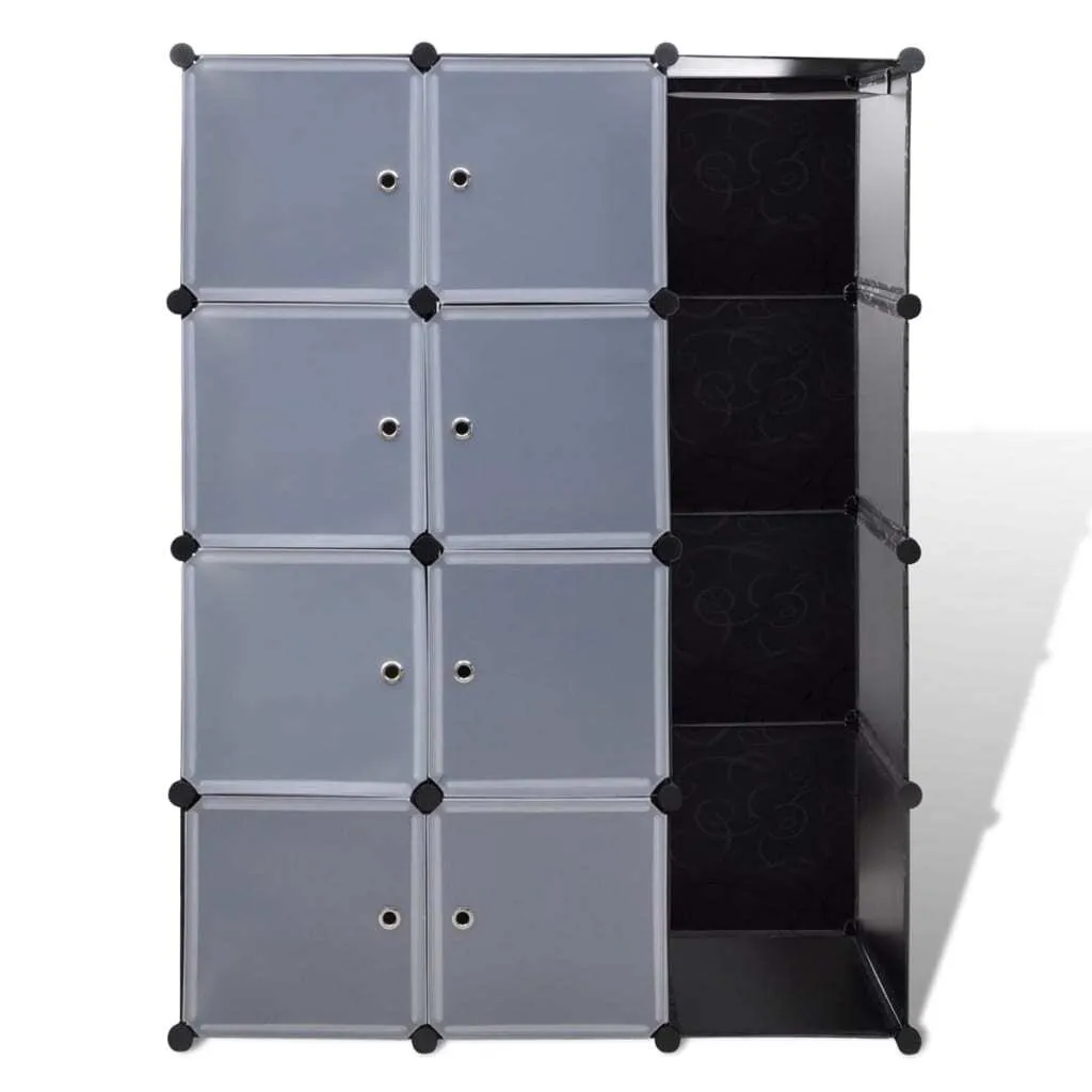 Scaffalatura Modulare 9 Vani per Garage e Hobby 37x115x150 cm Bianco Nero - 3