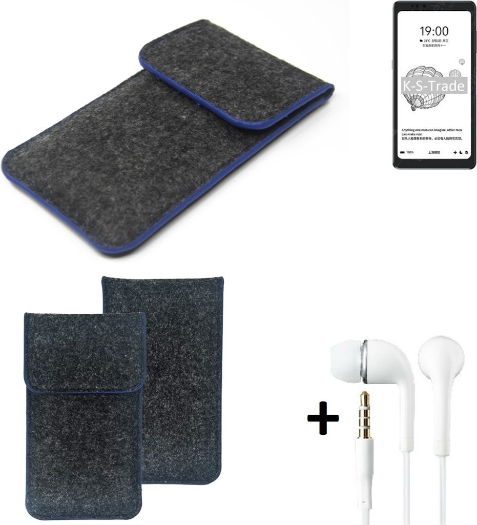 K-S-Trade Handy Schutz Hülle kompatibel mit HiSense A9 Schutzhülle Handyhülle Filztasche Pouch Tasche Case Sleeve Filzhülle dunkelgrau, blauer