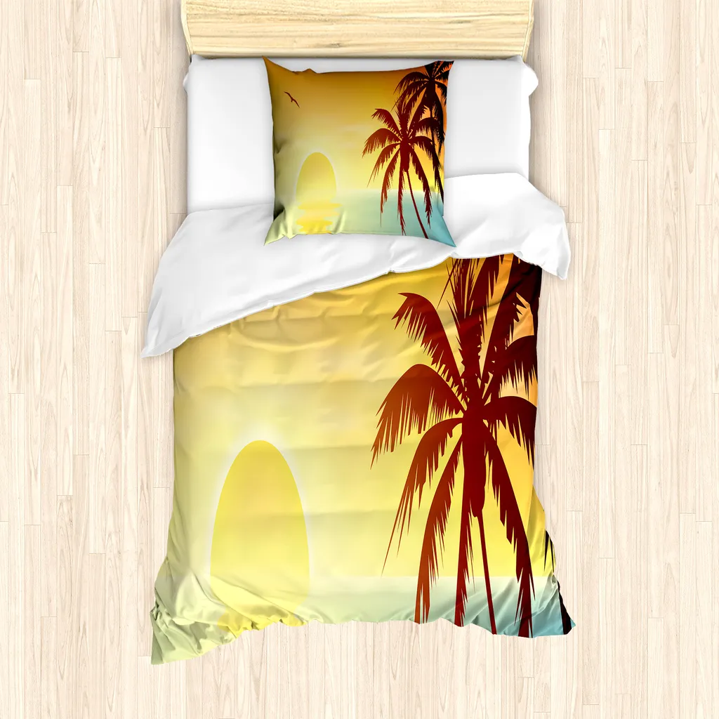 Set Copripiumino Tropical Sunset ABAKUHAUS Singolo 135x200 Anallergico