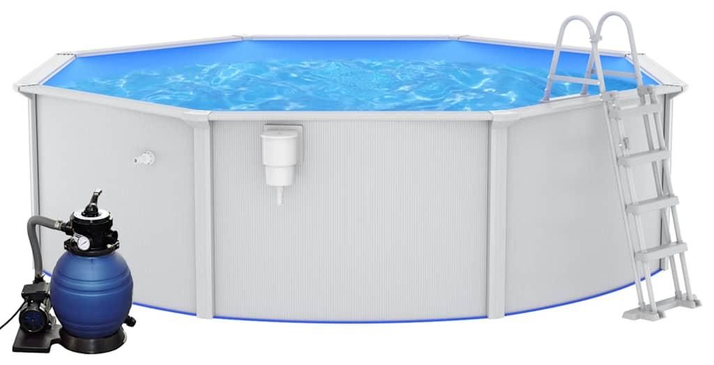 vidaXL Pool mit Sandfilterpumpe und Leiter 460x120 cm