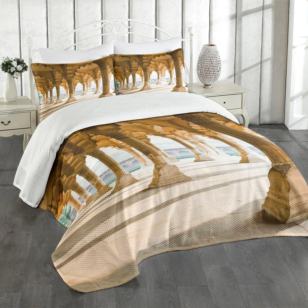 Set Copriletto ABAKUHAUS King Size 264x220 - Lusso Etnico Beige