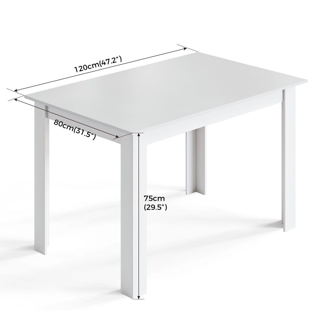 Mondeer Esstisch Esszimmertisch 120 x 80 x 75cm, Weiß