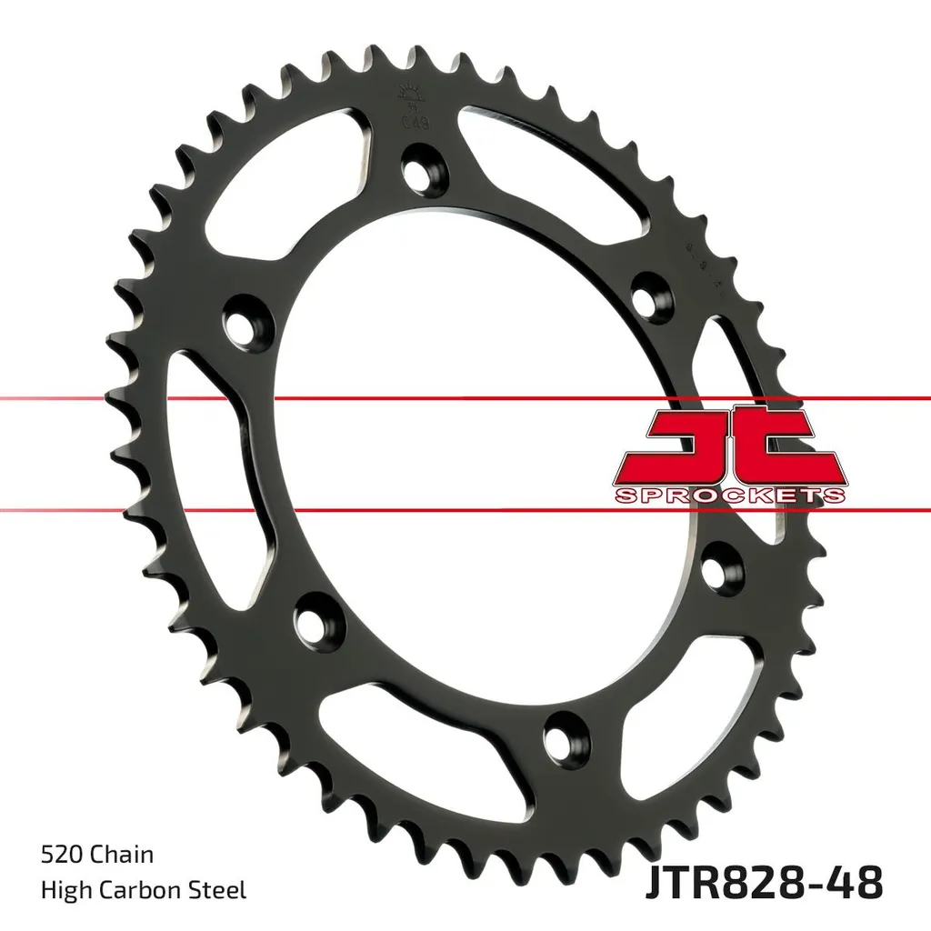 Couronne arrière JTR828 48 dents pas 520 noir pour Suzuki DR et RM 250