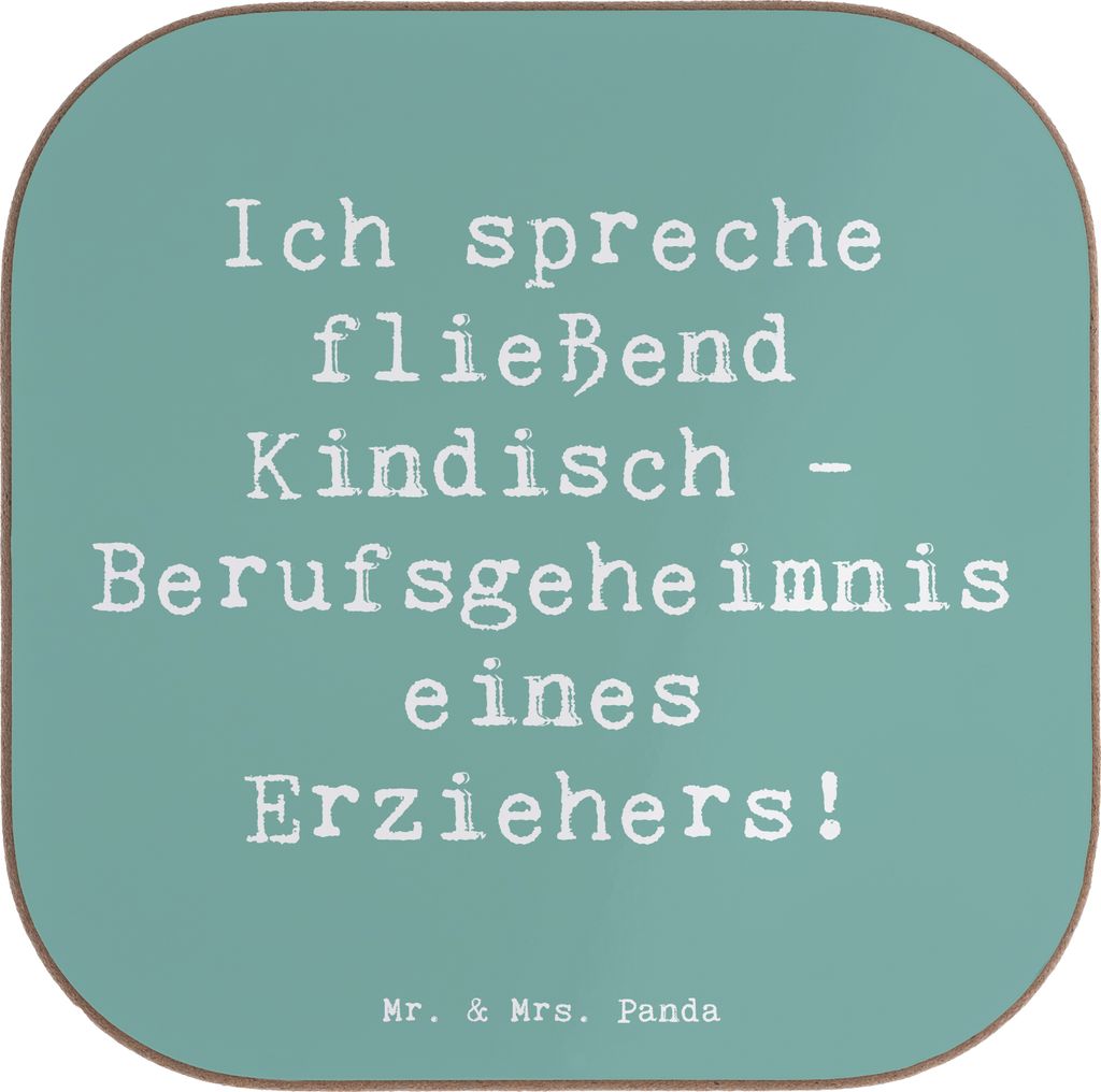 Mr. & Mrs. Panda Untersetzer für Gläser Spruch Erzieher Kindisch - Meeresbrise - Geschenk, Kreativität, Berufsleben, Beruf, Bildung, Tischunters...