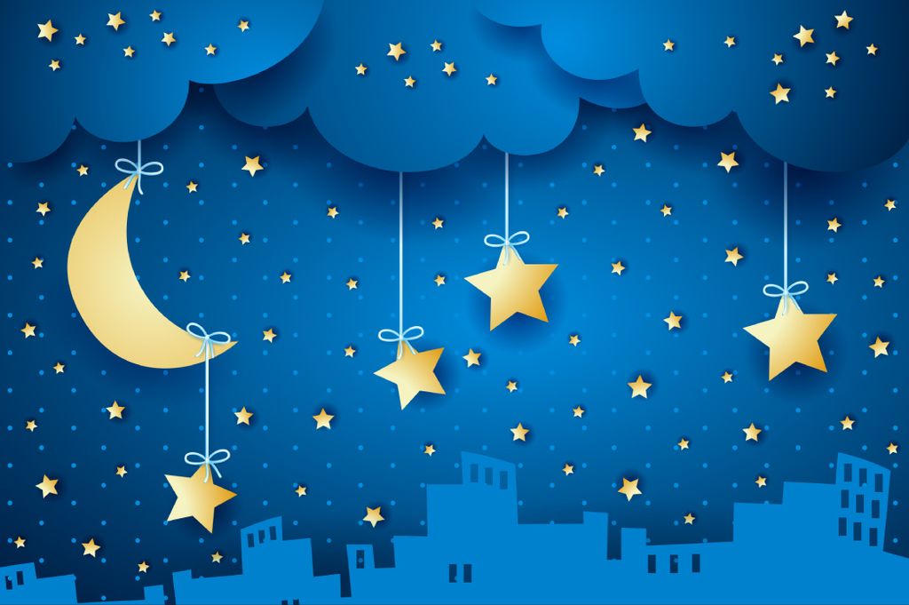 Muralo Fototapete Kinderzimmer 152.5 (B) x 104 (H) cm Vlies Tapete Wandtapeten Himmel Mond Sterne Kinderwelt Jugend moderne Wandbilder XXL Kinder W...