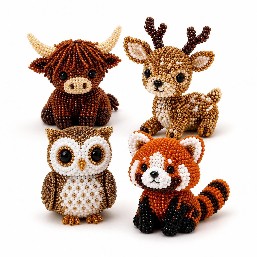 Set van 4 doe-het-zelf kralenfiguren – ANIBEAD, Vrienden Productafbeelding 