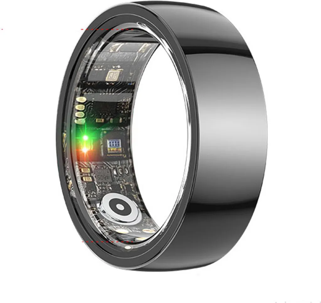 INF R1000 Smart Ring Nero Misura 9 - Sensore SpO2 e Bluetooth 5.0