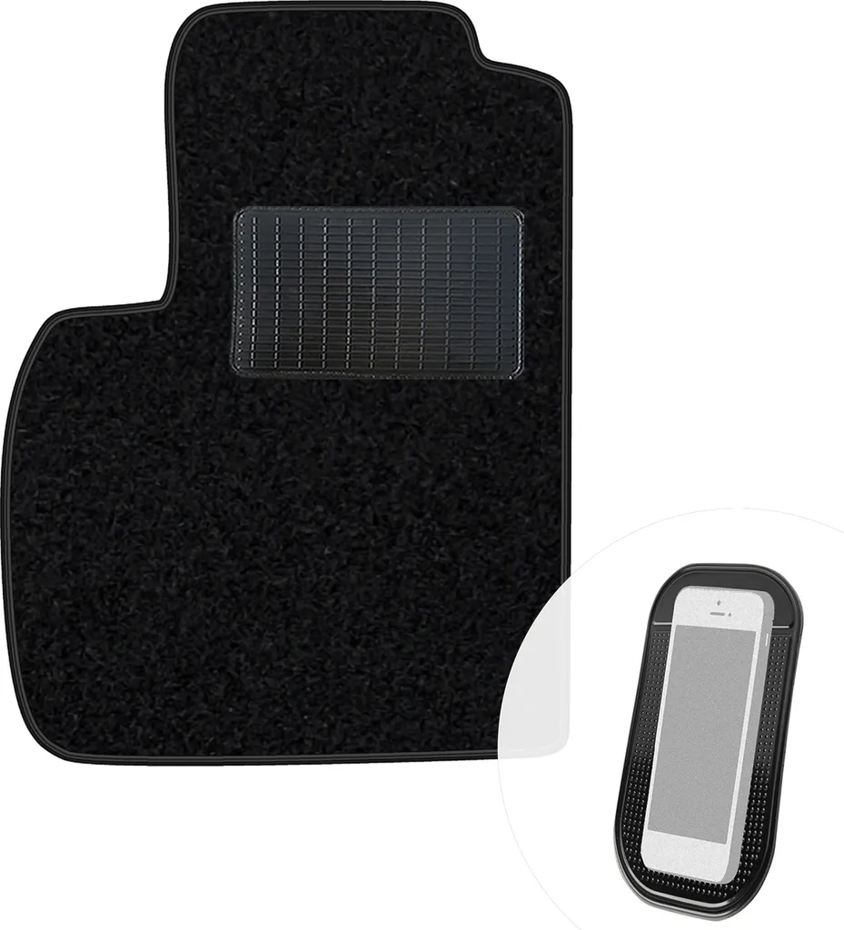 Tappetino Guida Fiat Panda 2 Antiscivolo | moto-MOLTICO Velours Nero