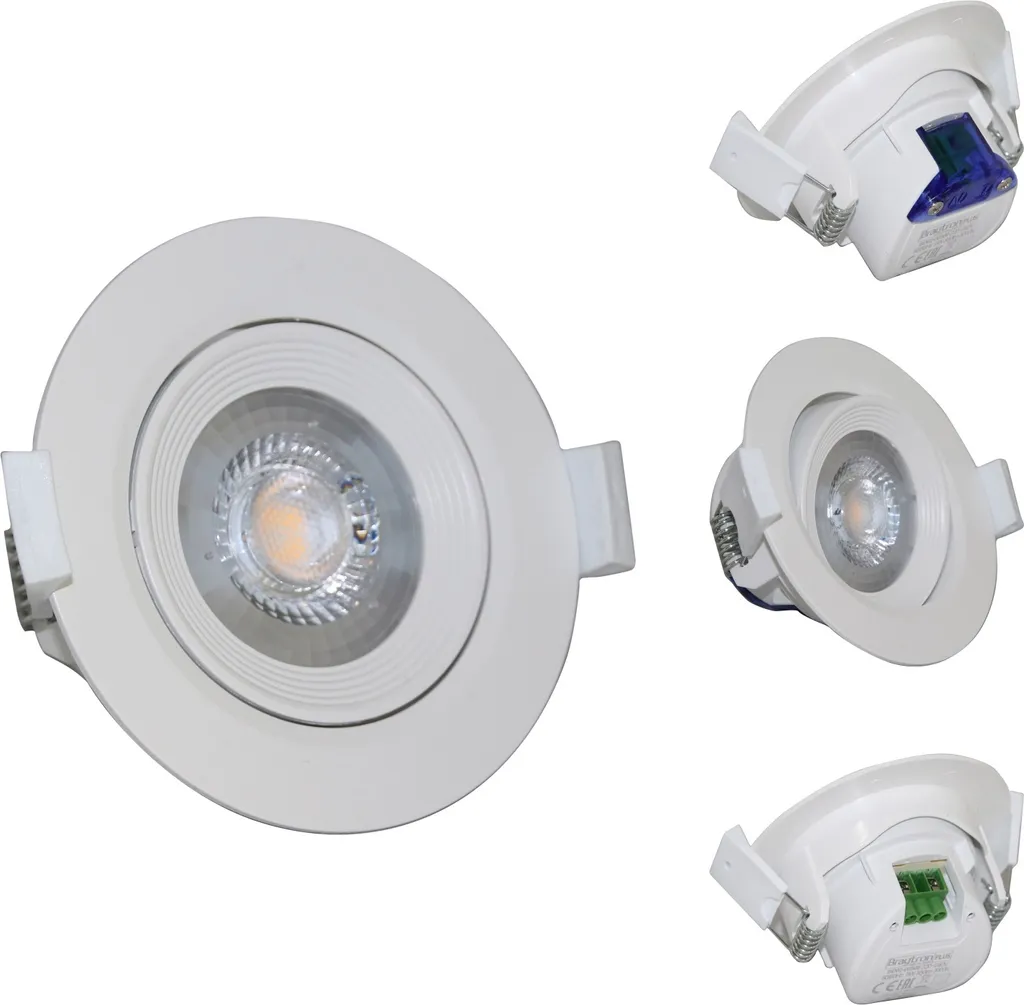 Set 3 Faretti LED Incasso 5W Bianco Freddo 230V Orientabili per Soffitto