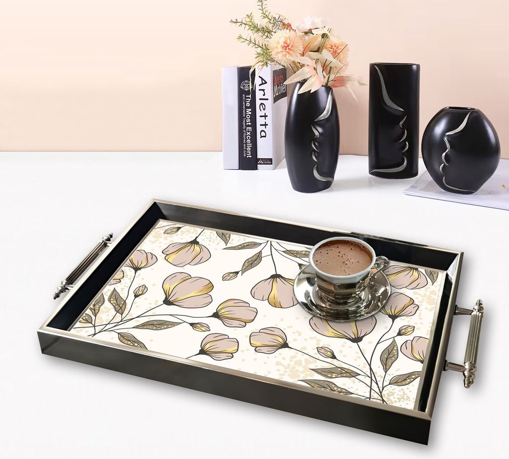Evila Originals, TPG9826, Tablett, Mehrfarbig, 100 % GLAS, 50 x 29 x 3,5 cm