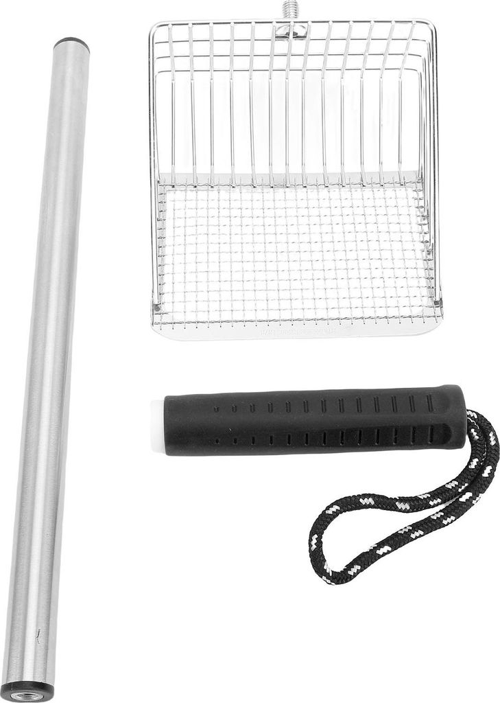 Edelstahl Katzenstrauder Schaufel langes Griff Kitty Metal für Haustier Strände Schachteln Schwarz