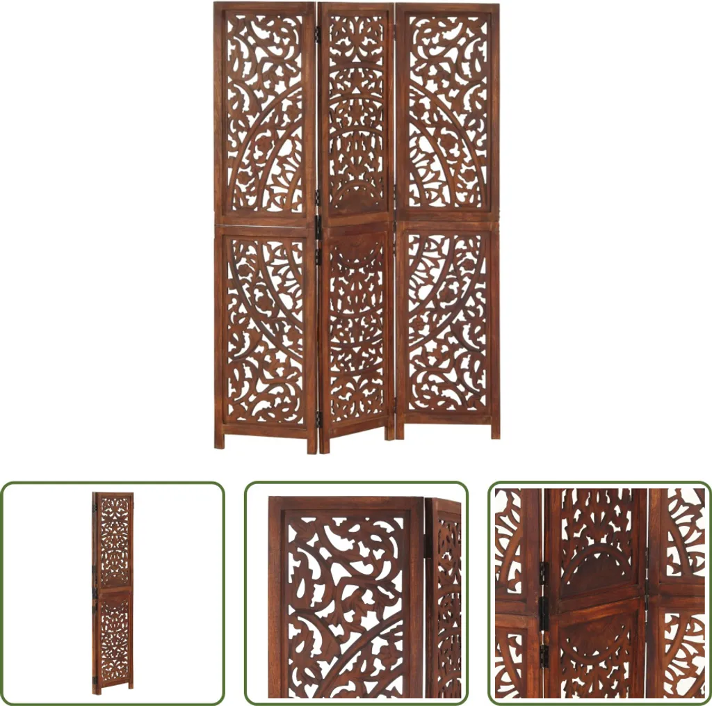 Séparation de pièce The Living Store en bois de mangue brun 120x165 cm