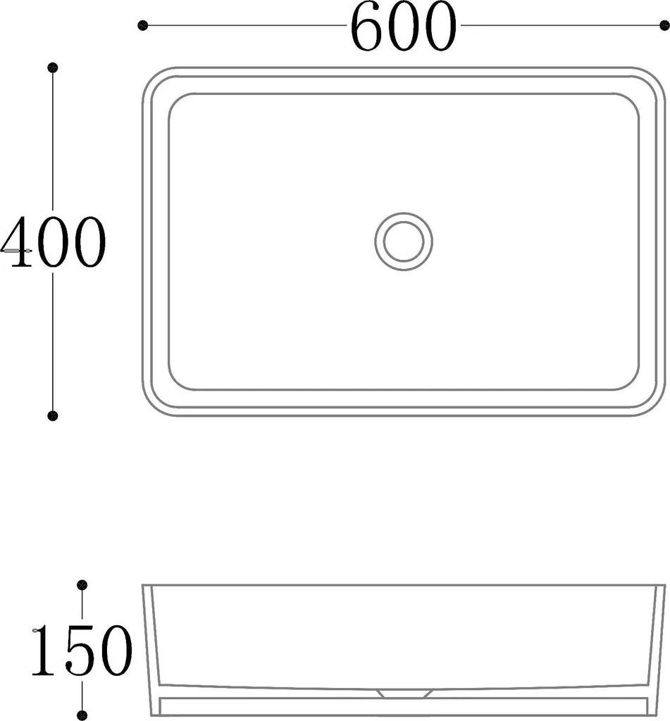Vasque Solid Surface 80x40cm Blanche Mate Lavabo Rectangulaire Robuste - 7