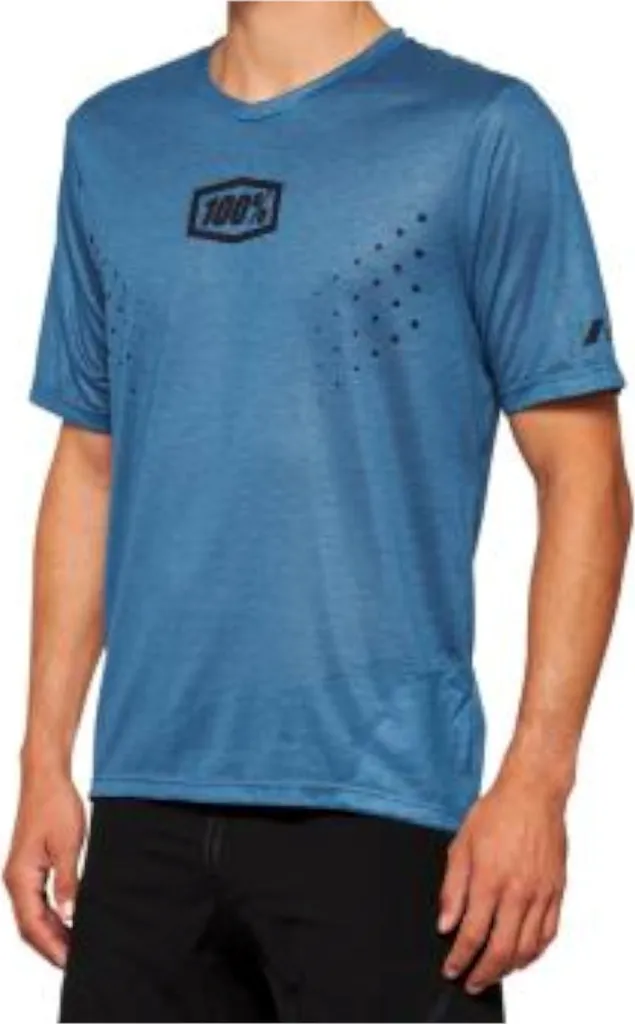 T-shirt technique de vélo 100% Airmatic Mesh Bleu Ardoise M